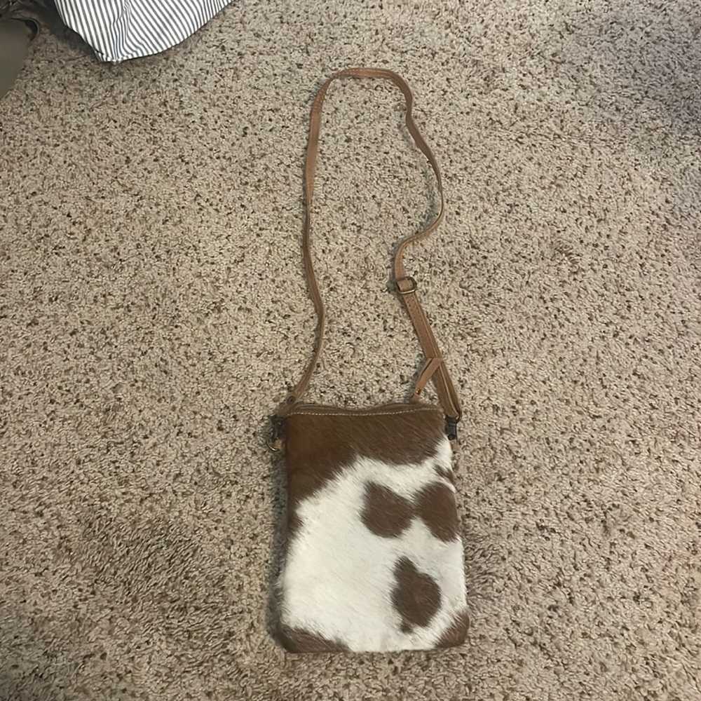 Myra Cow hair & leather cross body